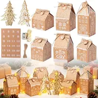 Dripio Adventskalender-Tütchen, 24 Stück, Papier, wiederverwendbar