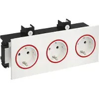 OBO 6121036 Steckdose SIGNA IN 3-fach RAL9010/rot 206x82x71 reinweiß RAL 9010 BRK 3STD rwsrt