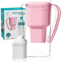 Dripio Wasserfilterkanne 1,4 l, rosa, pH 9, alkalisch, BPA-frei, Spanien