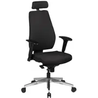 KADIMA DESIGN Bürostuhl SPM1.279 Schreibtischstuhl Stoff Schwarz Chefsessel Modern, Drehstuhl mit Synchronmechanik, Arbeitsstuhl mit Kopfstütze 120kg, Bürosessel Höhenverstellbar Wippfunktion