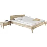 Natur24 Bett Haris 220 x 80 cm Wildeiche Bianco
