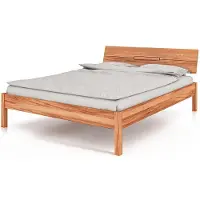 Natur24 Bett Bento 4 aus Kernbuche massiv 90x200 cm mit Holzkopfteil und Holzbeinen