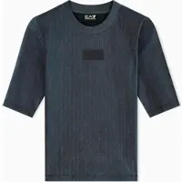 EA7 Train 7.0 W Tee - Train 7.0 W Tee fancy ribs black / mysterioso / blue fish (FC040) S