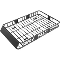 HOMCOM Dachkorb Auto Dachträger Universal Gepäckkorb Gepäckträger Metall Schwarz