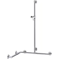 Keuco PLAN Care Duschhandlauf mit Brausestange, Breite 1097mm, Tiefe 797mm, Höhe 1263mm, 34915019611, Farbe: Verchromt