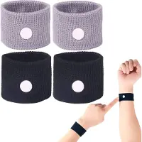 Achiount Motion Sickness Bands 2 Stück, Nausea Wristbands Mit Akupressurknopf, Für Reise Übelkeit Bei Auto Schiff Flug