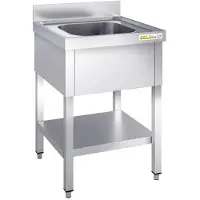 GOLDINOX Edelstahl-Spüle 600x700 mm mit 1 Becken – PREMIUM-Ausführung –