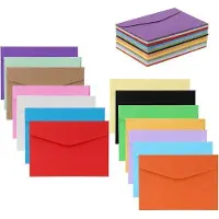 Famanu Mini-Umschläge Set mit 70 bunten Umschlägen in 14 Farben - Für Bastel- und Geschenkideen