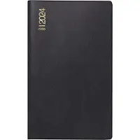 Famanu Monatskalender Nachfüllpack 2024 Schwarz - Taschenformat mit 2 Seiten pro Monat