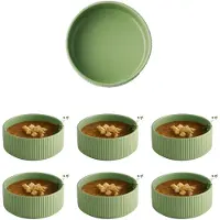 Aps Schale THE GRID 6er Set - Porzellan salbei, Ø 14 cm, 450 ml, stapelbar