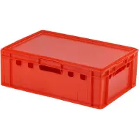 Merkloos E2 Aufbewahrungsbox mit rotem Deckel, 600 x 400 x 200 mm