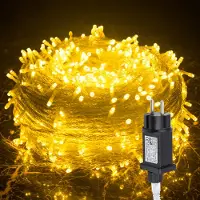 Jayseuw LED Lichterkette 200M 1000LEDs IP44 mit 8 Modi für Innen Weihnachten Party Garten Bedienung Funkelnder Sterneffekt Deko Warmweiß
