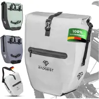 RADGEIST Fahrradtasche für Gepäckträger - Tasche für Fahrrad Gepäckträger - Gepäckträgertasche wasserdicht & Umhängetasche - Radtasche mit Reflektoren – Silber, Größe 28 L - Single