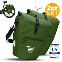 MIVELO 2in1 Fahrradtasche für Gepäckträger „CAPAX“ 25L - Olivgrün - Bestseller,oft gekauft