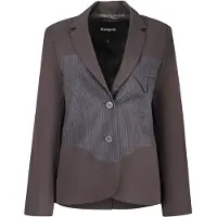 Desigual Schwarzes Langarmsakko mit V-Ausschnitt und Kontrastdetails für Damen