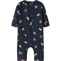 Name it Strampler "NBNVISMAS LS NIGHTSUIT" aus Baumwollmischung, mit elastischem Jersey, Langarm