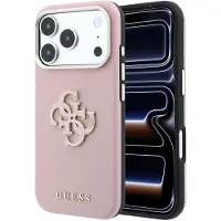 GUESS - Hardcase Grained Big Resin Logo (GUHCP18L6PSS4RGP) - iPhone 18 Pro / iPhone 17 Pro - Pink