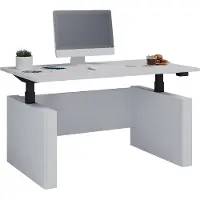 VCM Højdejusterbart skrivebord, trinløst justerbart 71-120 cm elektrisk højdejusterbart, computermål 140x80, kontorbord Salia