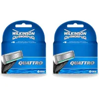 Wilkinson 2 x Quattro Ersatzklingen mit Präzisionstrimmer - Vorteilspackung - 2 Stücke