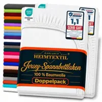 EXKLUSIV HEIMTEXTIL Doppelpack Jersey Spannbettlaken Premium Weiß 90 - 100 x 200 cm