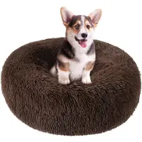 Merkloos Solidchoice – Runder, beruhigender Hundebett mit rutschfester Unterseite