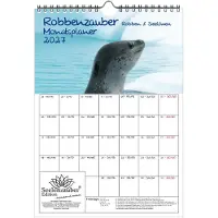 Seelenzauber GmbH Robbenzauber Planer DIN A4 Kalender für 2027 Robben und Seelöwen - Geschenkset Inhalt: 1x Kalender, 1x Weihnachtsanhänger (insgesamt 2 Teile)