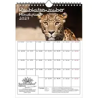 Seelenzauber GmbH Raubkatzenzauber Planer DIN A4 Kalender für 2027 verschiedene Raubkatzen - Geschenkset Inhalt: 1x Kalender, 1x Weihnachtsanhänger (insgesamt 2 Teile)
