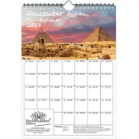 Seelenzauber GmbH Reisezauber Ägypten Planer DIN A4 Kalender für 2027 Landschaft Reise Tiere - Set-Inhalt: 1x Kalender 1x Weihnachtsanhänger 1x Grußanhänger (gesamt 3 Teile)