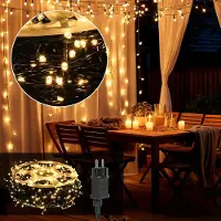 Fiqops Faziango 200M LED Lichterkette 1000LEDs 8 Modi mit Memory Funktion, Weihnachten Party Garten Bedienung Funkelnder Sterneffekt Deko Warmweiß