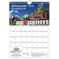 Seelenzauber GmbH Reisezauber Tibet Planer DIN A4 Kalender für 2027 Peking Urlaub Reise Land - Set-Inhalt: 1x Kalender 1x Weihnachtsanhänger 1x Grußanhänger (gesamt 3 Teile)