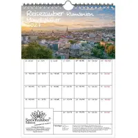Seelenzauber GmbH Reisezauber Rumänien Planer DIN A4 Kalender für 2027 Bukarest Reise Strand Urlaub - Inhalt: 1x Kalender 1x Weihnachtsanhänger 1x Grußanhänger (gesamt 3 Teile)