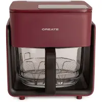 Create - AIR FRYER STUDIO CRYSTAL - 4,2L Glas-Heißluftfritteuse mit optionalem Dampfgarer
