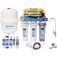 Dripio Umkehrosmose 7-Stufen-Anlage mit UV-Filter, 75 GPD, Pumpe, Manometer