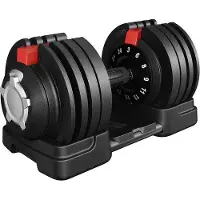 Markenlos Verstellbare Hantel - Fitness Gewichte bis 24 kg - Schwarz