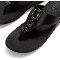 FitFlop Lulu Bold Crystals Zehenstegsandalen SCHWARZ 39