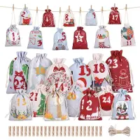 Dripio Adventskalender zum Befüllen, 24 Stück, Stoff, 2 Größen