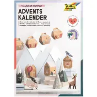 OEM Adventskalender-Bastelset "Village in the Snow", 113-teilig, Papier