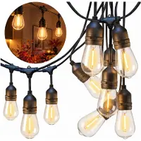MasterLed LED Lichterkette Außen 15 m 15 x E27 2700 K IP44 Warmweiß für Garten Terrasse
