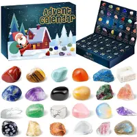Axvcuxio Edelstein Adventskalender,Kristall Weihnachtskalender 24 Tage für Kinder,Teenager und Erwachsene,zum Entdecken und Sammeln Weihnachtsgeschenke