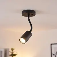 Licht-Erlebnisse Wandlampe Metall verstellbar Schwarz GU10 Modern Spot Lampe Wand