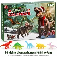 Ciskotu Adventskalender Dinosaurier, Überraschungsgeschenk für Dino-Fans, 24 Mini-Figuren nach dem Blind-Box-Prinzip, zu Weihnachten