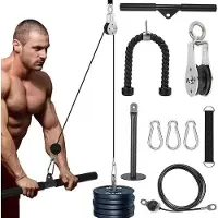 Markenlos Fitness Katapultsystem - Kabelzug Set - Krafttraining - Vielseitige Accessoires - 41 cm Paket - Schwarz