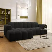 Masseno Ecksofa TISI L-Form, Wohnzimmersofa, Couch, Soffa, Couchgarnitur- Schwarz, ARAGON 99