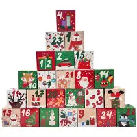 Beherger Adventskalender zum Befüllen 24 Weihnachtskalender Boxen DIY Kiste, für Adventskalender, Weihnachten Basteln