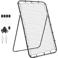 StarTech.com Baseball-Rebounder - Pitchback-Trainingsnetz - 120 x 180 cm - 5 einstellbare Winkel - Für Baseball und Softball - Innen- und Außenbereich - Faltbarer Stahlrahmen mit PE-Netz und 4 Bodenankern