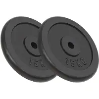 Merkloos Set mit 2 Gewichten aus Gusseisen, jeweils 15 kg, für Krafttraining