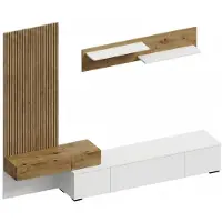 Kondela Wohnwand Rebeka New - weiß / Artisan Eiche