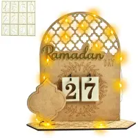 Dripio Ramadan-Kalender aus Holz mit LED-Lichtern für Kinder