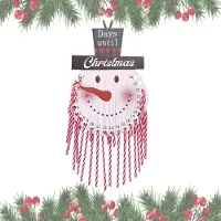 Dripio Weihnachts-Countdown-Tafel aus Holz, Schneemann-Design, 24 Stäbe