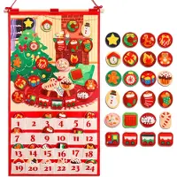 Dripio Adventskalender aus Vliesstoff, 24 gefüllte Ornamente, Countdown-Deko